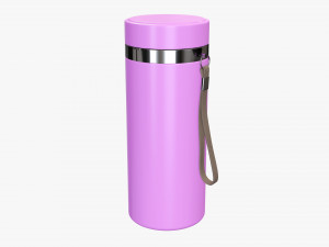 vacuum thermos bottle flask 01 pink Modelo 3D