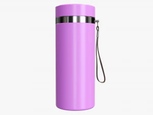 vacuum thermos bottle flask 01 pink 3D Model