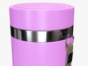 vacuum thermos bottle flask 01 pink Modèle 3D