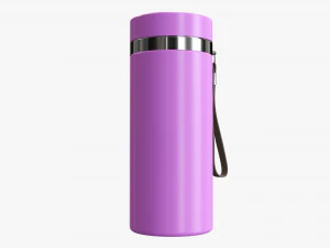 vacuum thermos bottle flask 01 pink 3D Model