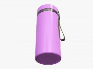 vacuum thermos bottle flask 01 pink 3D Model