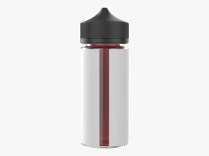 vapor liquid bottle with black cap large 3D Model