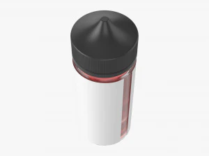 vapor liquid bottle with black cap large 3D Model