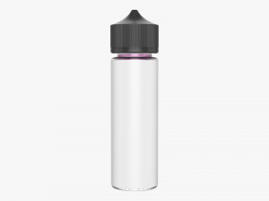 vapor liquid bottle with black cap medium Model 3D
