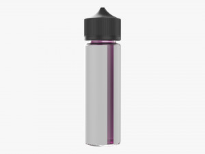 vapor liquid bottle with black cap medium Model 3D