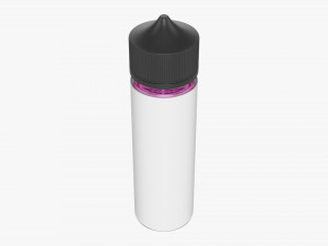 vapor liquid bottle with black cap medium Model 3D
