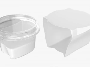 yogurt plastic box with wrap 3D Model