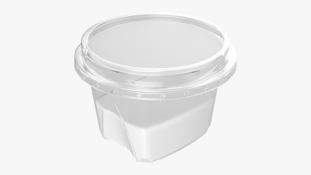 yogurt plastic box with label Modello 3D .c4d .max .obj .3ds .fbx .stl .blend 