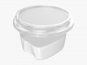 yogurt plastic box with label 3D Model