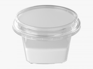 yogurt plastic box with label Modello 3D