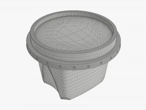 yogurt plastic box with label 3D Model