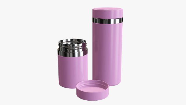 vacuum thermos bottle flask 02 3D Model .c4d .max .obj .3ds .fbx .stl .blend 
