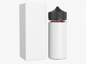 vapor liquid bottle large with box black cap 3D Model