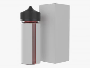 vapor liquid bottle large with box black cap 3D Model