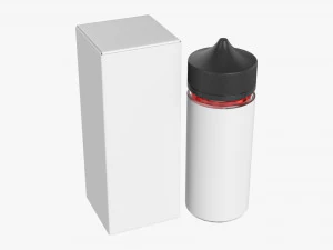 vapor liquid bottle large with box black cap 3D Model