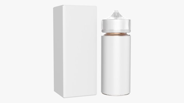 vapor liquid bottle large with box transparent cap Model 3D .c4d .max .obj .3ds .fbx .stl .blend 