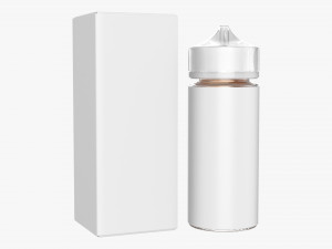 vapor liquid bottle large with box transparent cap 3D Model