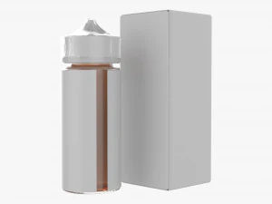 vapor liquid bottle large with box transparent cap 3D Model