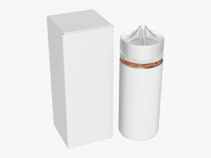 vapor liquid bottle large with box transparent cap Model 3D