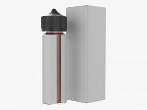 vapor liquid bottle medium with box black cap Model 3D