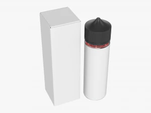 vapor liquid bottle medium with box black cap 3D Model