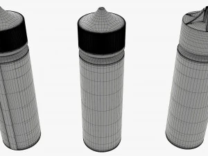 vapor liquid bottle medium with box black cap 3D Model