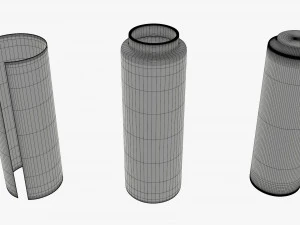 vapor liquid bottle medium with box black cap 3D Model