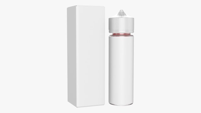 vapor liquid bottle medium with box transparent cap 3D Модель .c4d .max .obj .3ds .fbx .stl .blend 