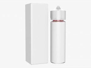 vapor liquid bottle medium with box transparent cap 3D Model