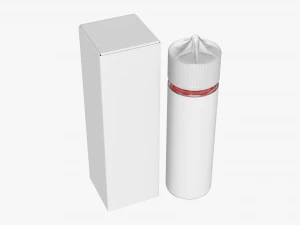 vapor liquid bottle medium with box transparent cap 3D Model