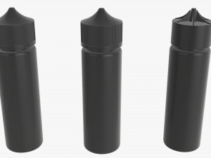 vapor liquid bottle medium with box transparent cap 3D Модель