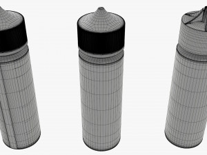 vapor liquid bottle medium with box transparent cap 3D Модель