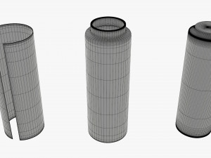 vapor liquid bottle medium with box transparent cap 3D Модель