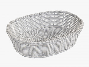 wicker basket dark brown oval 3Dモデル