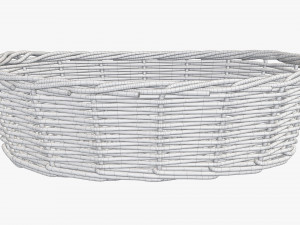 wicker basket dark brown oval 3Dモデル