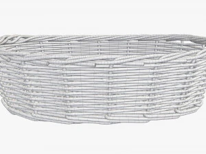wicker basket dark brown oval 3D Model