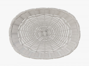 wicker basket dark brown oval 3Dモデル
