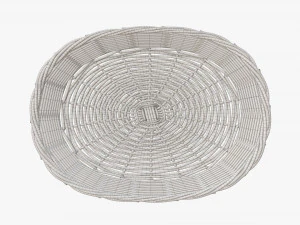 wicker basket dark brown oval 3D Model