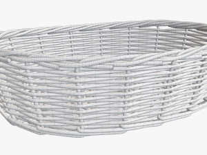 wicker basket dark brown oval 3Dモデル
