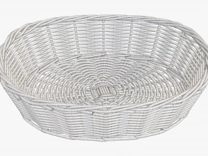 wicker basket dark brown oval 3D Model