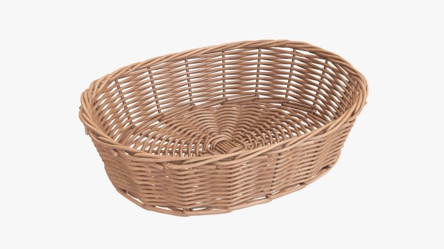 wicker basket light brown oval Model 3D .c4d .max .obj .3ds .fbx .stl .blend 
