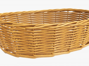 wicker basket medium brown oval Modèle 3D