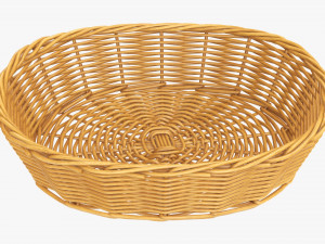 wicker basket medium brown oval Modèle 3D