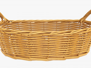wicker basket with handles medium brown oval Modelo 3D