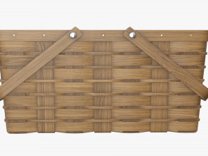 wicker basket picnic with handles dark brown Modelo 3D