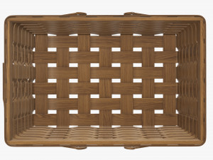 wicker basket picnic with handles dark brown Modelo 3D