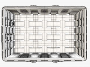 wicker basket picnic with handles dark brown Modelo 3D