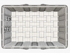 wicker basket picnic with handles dark brown 3D Model