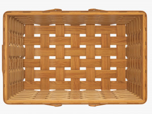 wicker basket picnic with handles medium brown 3D Модель