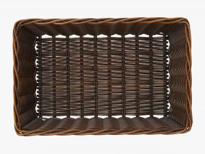 cesta de mimbre 01 marr&oacute;n oscuro rectangular Modelo 3D